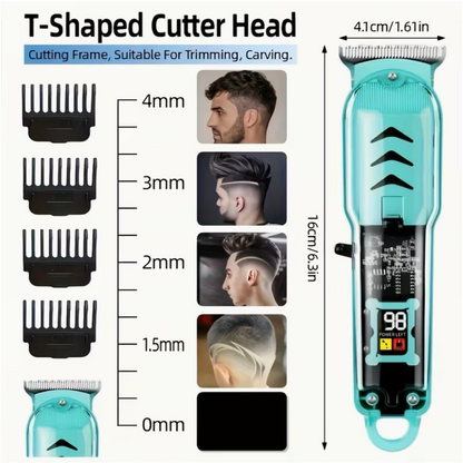 Men'S Hair Clipper, Professional Seamless T-Blade Electric Shaver Trimming Set