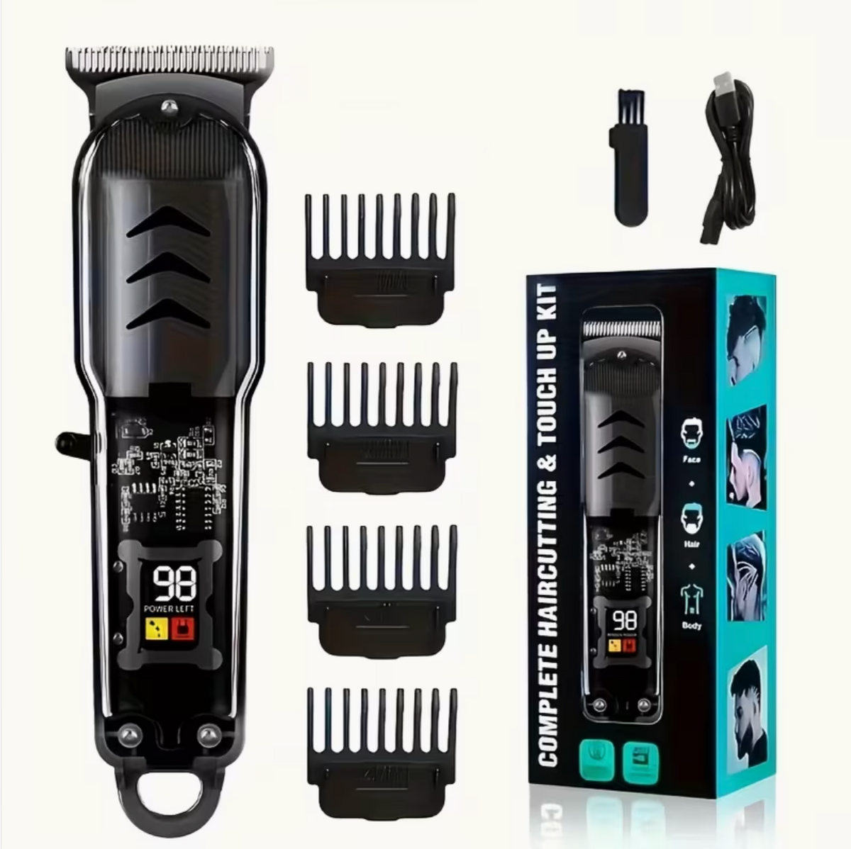 Men'S Hair Clipper, Professional Seamless T-Blade Electric Shaver Trimming Set